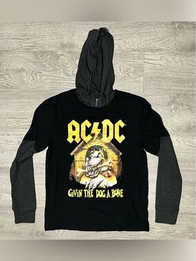 AC/DC “Giving The Dog a Bone” Black Men’s Graphic Hoodie Long Sleeve Shirt